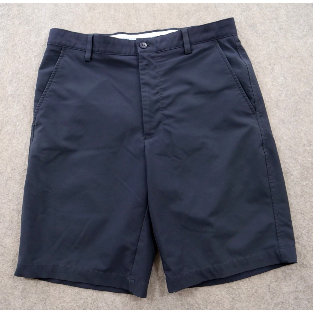 Footjoy Short Mens 32 Blue Flat Front Chinos Gold Logo 10"